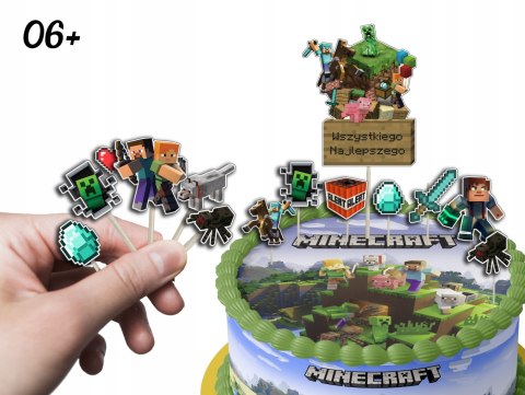 DUŻY ZESTAW URODZINOWY MINECRAFT BALONY TOPPERY GIRLANDA NA IMPREZE 47EL DUŻY ZESTAW URODZINOWY MINECRAFT BALONY TOPPERY GIRLANDA NA IMPREZE 47EL