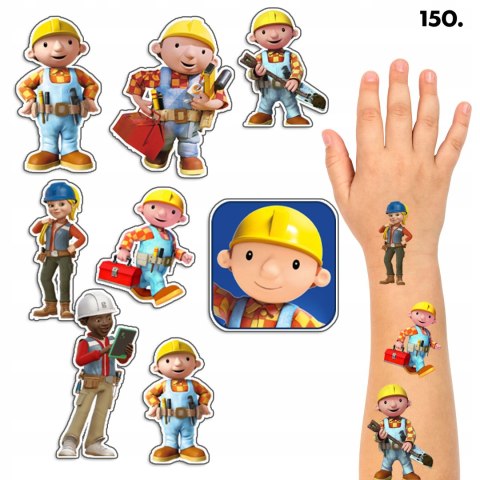 TATUAŻE ZMYWALNE DLA DZIECI TYMCZASOWE BOB BUDOWNICZY - 8 EL. / 150 WZ. TATUAŻE ZMYWALNE DLA DZIECI TYMCZASOWE BOB BUDOWNICZY - 8 EL. / 150 WZ.