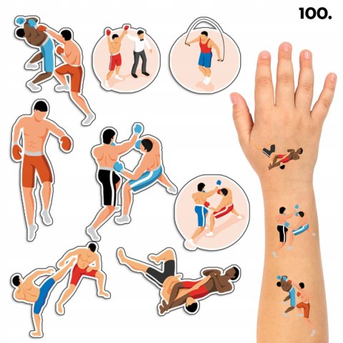 TATUAŻE ZMYWALNE DLA DZIECI TYMCZASOWE BOKS MMA WALKA - 8 EL. / 150 WZORÓW TATUAŻE ZMYWALNE DLA DZIECI TYMCZASOWE BOKS MMA WALKA - 8 EL. / 150 WZORÓW