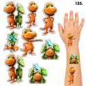 TATUAŻE ZMYWALNE DLA DZIECI TYMCZASOWE DINOPOCIĄG DINO - 8 EL. / 150 WZ.