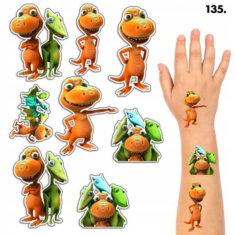 TATUAŻE ZMYWALNE DLA DZIECI TYMCZASOWE DINOPOCIĄG DINO - 8 EL. / 150 WZ. TATUAŻE ZMYWALNE DLA DZIECI TYMCZASOWE DINOPOCIĄG DINO - 8 EL. / 150 WZ.