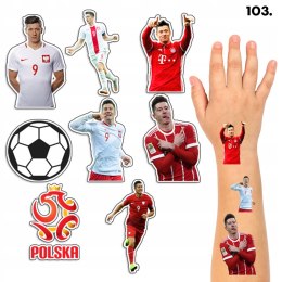 TATUAŻE ZMYWALNE DLA DZIECI TYMCZASOWE LEWAN.DOWSKI - 8 EL. / 150 WZORÓW