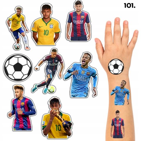 TATUAŻE ZMYWALNE DLA DZIECI TYMCZASOWE PIŁKA NEYMAR - 8 EL. / 150 WZORÓW TATUAŻE ZMYWALNE DLA DZIECI TYMCZASOWE PIŁKA NEYMAR - 8 EL. / 150 WZORÓW
