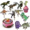 TOPPERY NA TORT (10szt) + duży TOPPER Najlepszego - DINOZAUR DINOZAURY