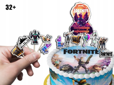 TOPPERY NA TORT (10szt) + duży TOPPER Najlepszego - FORTNITE GRY GRA TOPPERY NA TORT (10szt) + duży TOPPER Najlepszego - FORTNITE GRY GRA