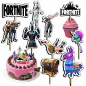 TOPPERY NA TORT (10szt) + duży TOPPER Najlepszego - FORTNITE GRY GRA