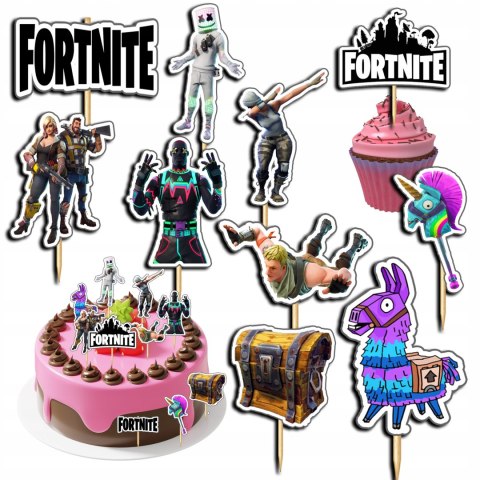 TOPPERY NA TORT (10szt) + duży TOPPER Najlepszego - FORTNITE GRY GRA TOPPERY NA TORT (10szt) + duży TOPPER Najlepszego - FORTNITE GRY GRA