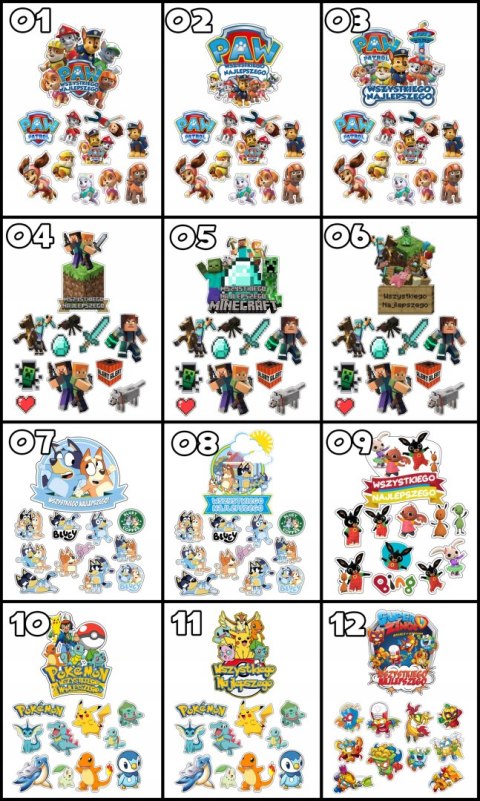 TOPPERY NA TORT (10szt) + duży TOPPER Najlepszego - FORTNITE GRY GRA TOPPERY NA TORT (10szt) + duży TOPPER Najlepszego - FORTNITE GRY GRA