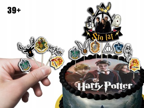 TOPPERY NA TORT (10szt) + duży TOPPER Najlepszego - HARR.Y POTT.ER MAGIA TOPPERY NA TORT (10szt) + duży TOPPER Najlepszego - HARR.Y POTT.ER MAGIA