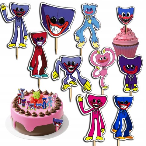 TOPPERY NA TORT (10szt) + duży TOPPER Najlepszego - HUGGY WUGGY TOPPERY NA TORT (10szt) + duży TOPPER Najlepszego - HUGGY WUGGY
