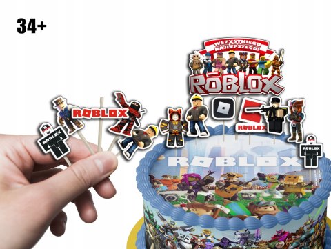 TOPPERY NA TORT (10szt) + duży TOPPER Najlepszego - ROBLOX GRY GRA TOPPERY NA TORT (10szt) + duży TOPPER Najlepszego - ROBLOX GRY GRA