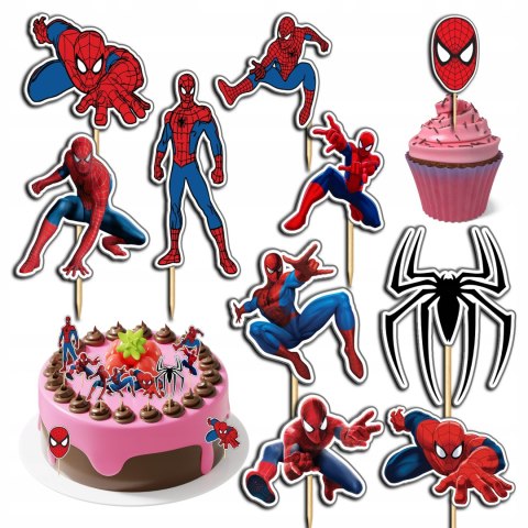 TOPPERY NA TORT (10szt) + duży TOPPER Najlepszego - SPIDERMAN AVENGERS TOPPERY NA TORT (10szt) + duży TOPPER Najlepszego - SPIDERMAN AVENGERS