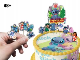 TOPPERY NA TORT (10szt) + duży TOPPER Najlepszego - STICH STICZ BAJKI