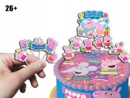 TOPPERY NA TORT (10szt) + duży TOPPER Najlepszego - ŚWINKA PEPPA GEORGE