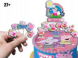 TOPPERY NA TORT (10szt) + duży TOPPER Najlepszego - ŚWINKA PEPPA GEORGE