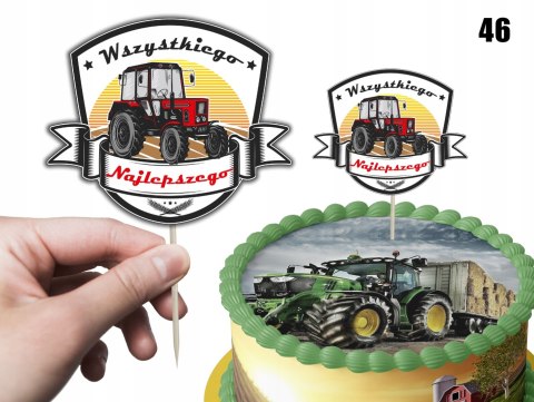 TOPPERY NA TORT (10szt) + duży TOPPER Najlepszego - TRAKTORY CIĄGNIK TOPPERY NA TORT (10szt) + duży TOPPER Najlepszego - TRAKTORY CIĄGNIK