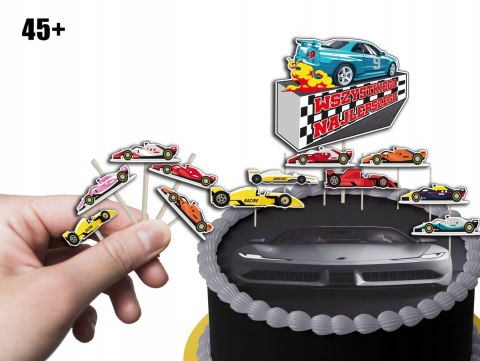 TOPPERY NA TORT (10szt) + duży TOPPER Najlepszego - WYŚCIGI F1 FORMUŁA TOPPERY NA TORT (10szt) + duży TOPPER Najlepszego - WYŚCIGI F1 FORMUŁA