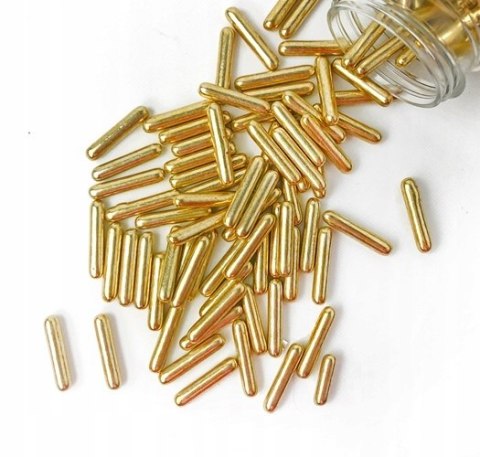 POSYPKA PAŁECZKI ZŁOTE METALICZNE DEKORACJA 20MM NA TORT URODZINOWY 50G POSYPKA PAŁECZKI ZŁOTE METALICZNE DEKORACJA 20MM NA TORT URODZINOWY 50G