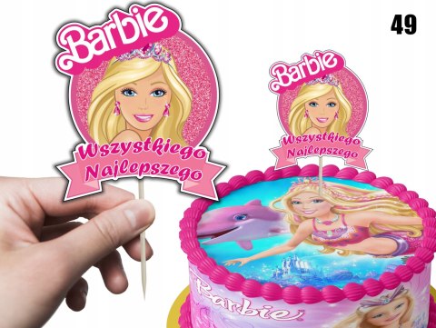 TOPPER NA TORT ozdoba dekoracja urodziny torcik BARBIE BARBI LALECZKA TOPPER NA TORT ozdoba dekoracja urodziny torcik BARBIE BARBI LALECZKA