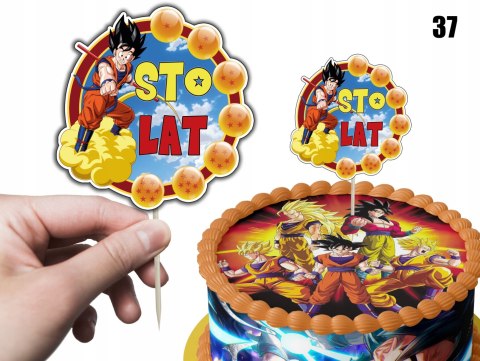 TOPPER NA TORT ozdoba dekoracja urodziny torcik DRAGON BALL ANIME SERIALE TOPPER NA TORT ozdoba dekoracja urodziny torcik DRAGON BALL ANIME SERIALE