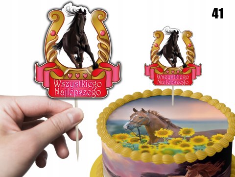 TOPPER NA TORT ozdoba dekoracja urodziny torcik KONIE KOŃ KONIK FILMY TOPPER NA TORT ozdoba dekoracja urodziny torcik KONIE KOŃ KONIK FILMY