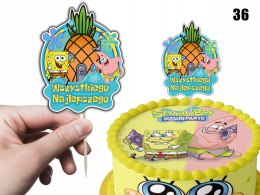 TOPPER NA TORT ozdoba dekoracja urodziny torcik SPONGEBOB BAJKI BAJKA