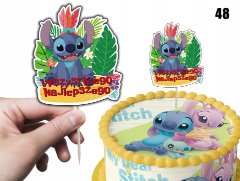 TOPPER NA TORT ozdoba dekoracja urodziny torcik STICH STICZ BAJKA TOPPER NA TORT ozdoba dekoracja urodziny torcik STICH STICZ BAJKA