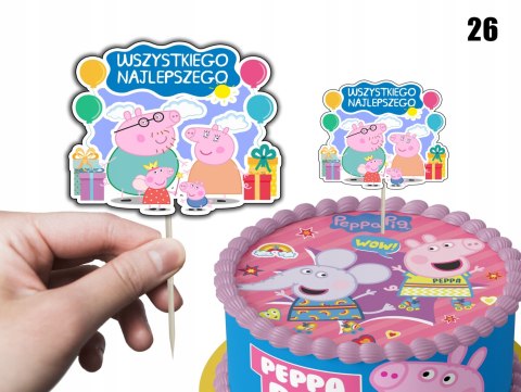 TOPPER NA TORT ozdoba dekoracja urodziny torcik ŚWINKA PEPPA GEORGE TOPPER NA TORT ozdoba dekoracja urodziny torcik ŚWINKA PEPPA GEORGE