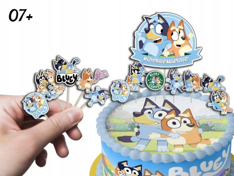 TOPPERY NA TORT (10szt) + duży TOPPER Najlepszego - BLUEY I BINGO PIESKI TOPPERY NA TORT (10szt) + duży TOPPER Najlepszego - BLUEY I BINGO PIESKI