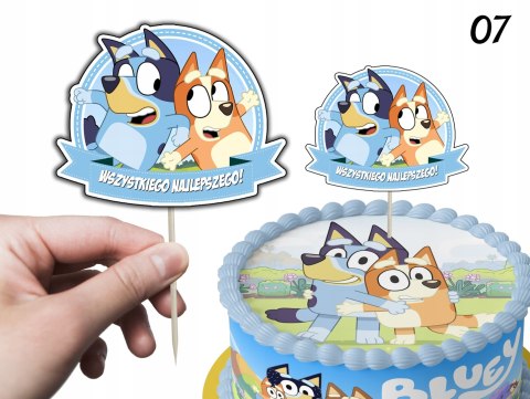 TOPPERY NA TORT (10szt) + duży TOPPER Najlepszego - BLUEY I BINGO PIESKI TOPPERY NA TORT (10szt) + duży TOPPER Najlepszego - BLUEY I BINGO PIESKI