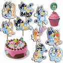 TOPPERY NA TORT (10szt) + duży TOPPER Najlepszego - BLUEY I BINGO PIESKI