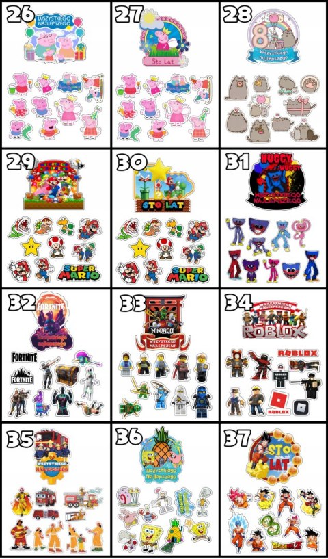 TOPPERY NA TORT (10szt) + duży TOPPER Najlepszego - BLUEY I BINGO PIESKI TOPPERY NA TORT (10szt) + duży TOPPER Najlepszego - BLUEY I BINGO PIESKI
