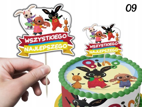 TOPPERY NA TORT (10szt) + duży TOPPER Najlepszego - KRÓLICZEK KRÓLIK BING TOPPERY NA TORT (10szt) + duży TOPPER Najlepszego - KRÓLICZEK KRÓLIK BING