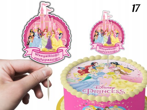 TOPPERY NA TORT (10szt) + duży TOPPER Najlepszego - KSIĘŻNICZKA DISNEY TOPPERY NA TORT (10szt) + duży TOPPER Najlepszego - KSIĘŻNICZKA DISNEY