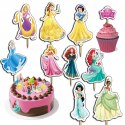 TOPPERY NA TORT (10szt) + duży TOPPER Najlepszego - KSIĘŻNICZKA DISNEY