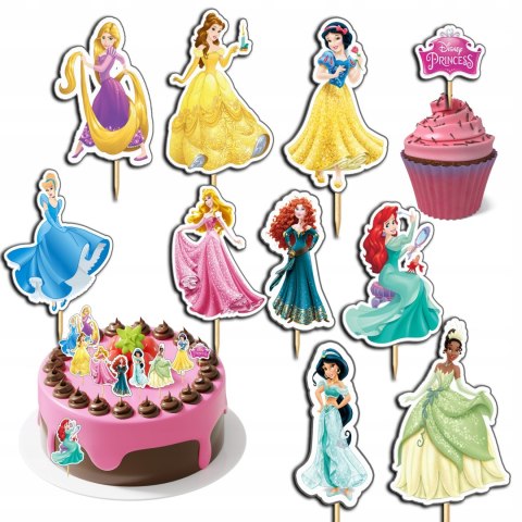 TOPPERY NA TORT (10szt) + duży TOPPER Najlepszego - KSIĘŻNICZKA DISNEY TOPPERY NA TORT (10szt) + duży TOPPER Najlepszego - KSIĘŻNICZKA DISNEY