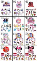 TOPPERY NA TORT (10szt) + duży TOPPER Najlepszego - KSIĘŻNICZKA DISNEY