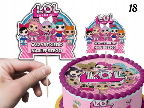TOPPERY NA TORT (10szt) + duży TOPPER Najlepszego - LO.L SURP.RISE LALKA TOPPERY NA TORT (10szt) + duży TOPPER Najlepszego - LO.L SURP.RISE LALKA