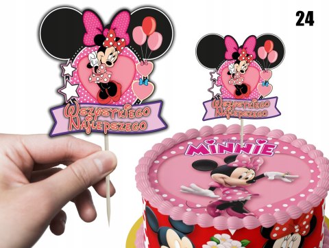 TOPPERY NA TORT (10szt) + duży TOPPER Najlepszego - MYSZKA MINNIE MINI TOPPERY NA TORT (10szt) + duży TOPPER Najlepszego - MYSZKA MINNIE MINI