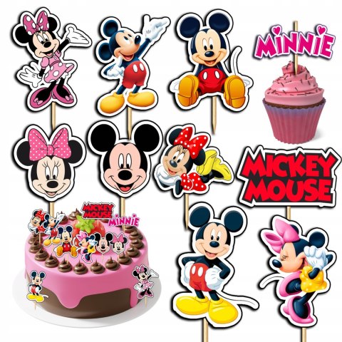 TOPPERY NA TORT (10szt) + duży TOPPER Najlepszego - MYSZKA MINNIE MINI TOPPERY NA TORT (10szt) + duży TOPPER Najlepszego - MYSZKA MINNIE MINI