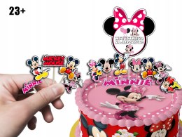 TOPPERY NA TORT (10szt) + duży TOPPER Najlepszego - MYSZKA MINNIE MINI