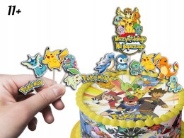 TOPPERY NA TORT (10szt) + duży TOPPER Najlepszego - POKE.MON PIKA.CHU