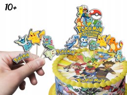 TOPPERY NA TORT (10szt) + duży TOPPER Najlepszego - POKE.MON PIKA.CHU