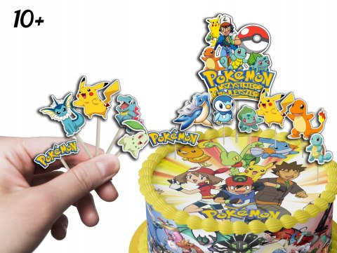 TOPPERY NA TORT (10szt) + duży TOPPER Najlepszego - POKE.MON PIKA.CHU TOPPERY NA TORT (10szt) + duży TOPPER Najlepszego - POKE.MON PIKA.CHU