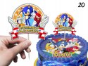 TOPPERY NA TORT (10szt) + duży TOPPER Najlepszego - SONIC SONIK BAJKI GRY
