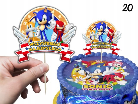 TOPPERY NA TORT (10szt) + duży TOPPER Najlepszego - SONIC SONIK BAJKI GRY TOPPERY NA TORT (10szt) + duży TOPPER Najlepszego - SONIC SONIK BAJKI GRY