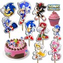TOPPERY NA TORT (10szt) + duży TOPPER Najlepszego - SONIC SONIK BAJKI GRY