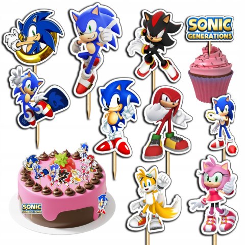 TOPPERY NA TORT (10szt) + duży TOPPER Najlepszego - SONIC SONIK BAJKI GRY TOPPERY NA TORT (10szt) + duży TOPPER Najlepszego - SONIC SONIK BAJKI GRY