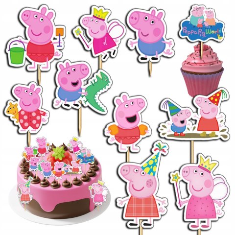 TOPPERY NA TORT (10szt) + duży TOPPER Najlepszego - ŚWINKA PEPPA GEORGE TOPPERY NA TORT (10szt) + duży TOPPER Najlepszego - ŚWINKA PEPPA GEORGE