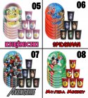 ZESTAW KUBKI + TALERZYKI URODZINOWE - AVENGERS IRONMAN MARVEL - 12 el.